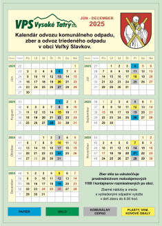 Kalendár vývozu odpadu 2025 Kalendár vývozu odpadu 2025